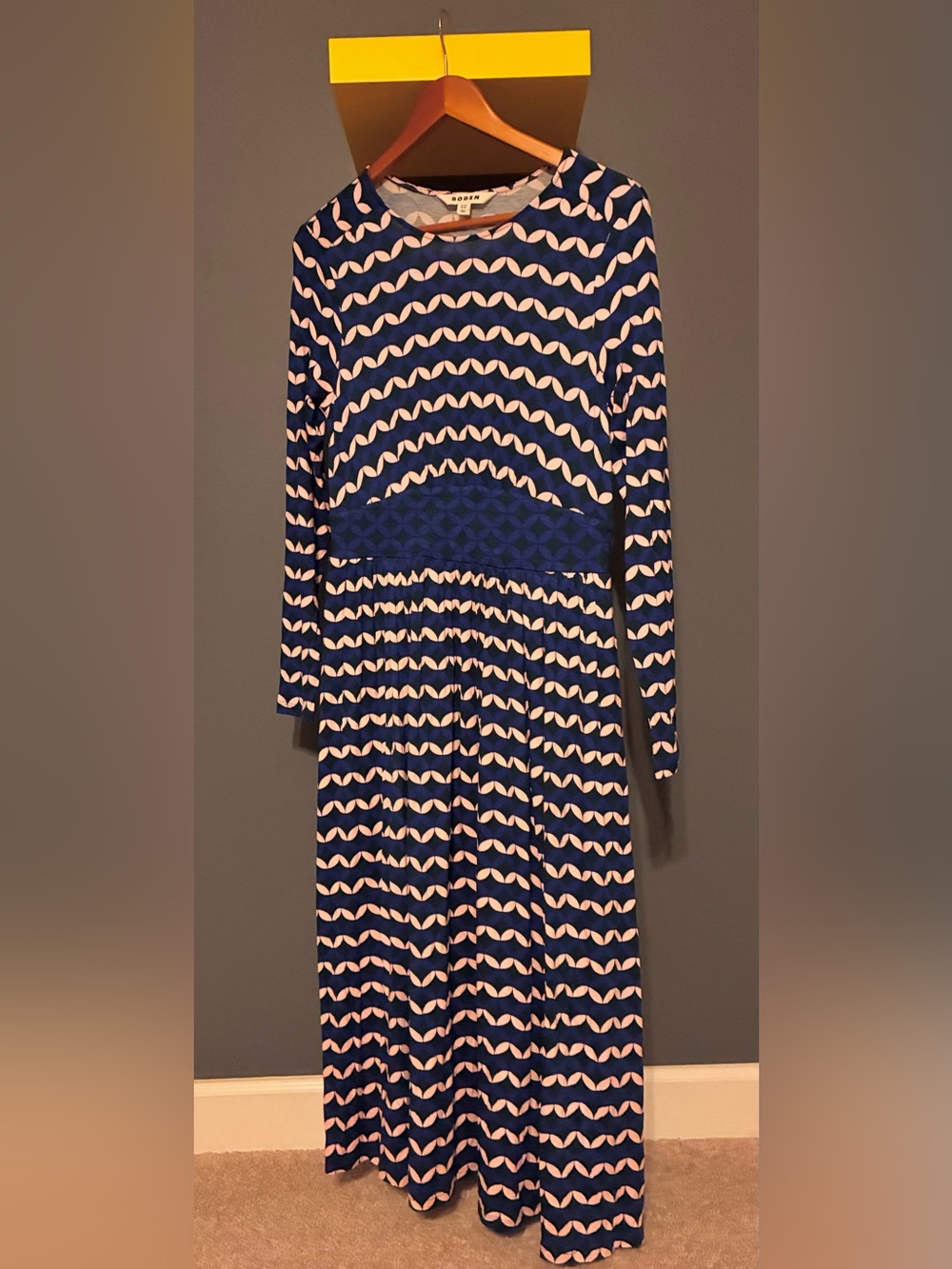 Boden Navy, Blush & Cobalt Geometric Petal Dress